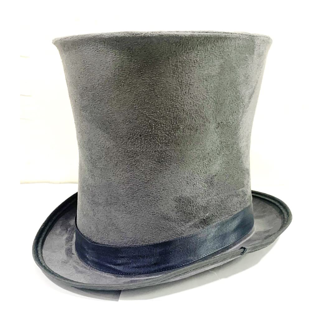 STYLEX Tall Top Hat Bell Hat Halloween Fancy Dress Steampunk Victorian (Grey)