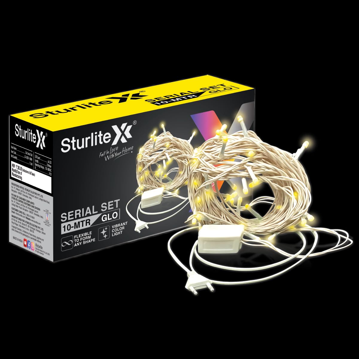 Sturlite GLO Decorative LED Light| 10 Meter Long String Light| 2 Prong Plug Connector| IP20 Protection Serial Set Perfect for Indoor & Outdoor (Yellow) (B0CPHY1VMD) Amazon Price History, Amazon Price Tracker