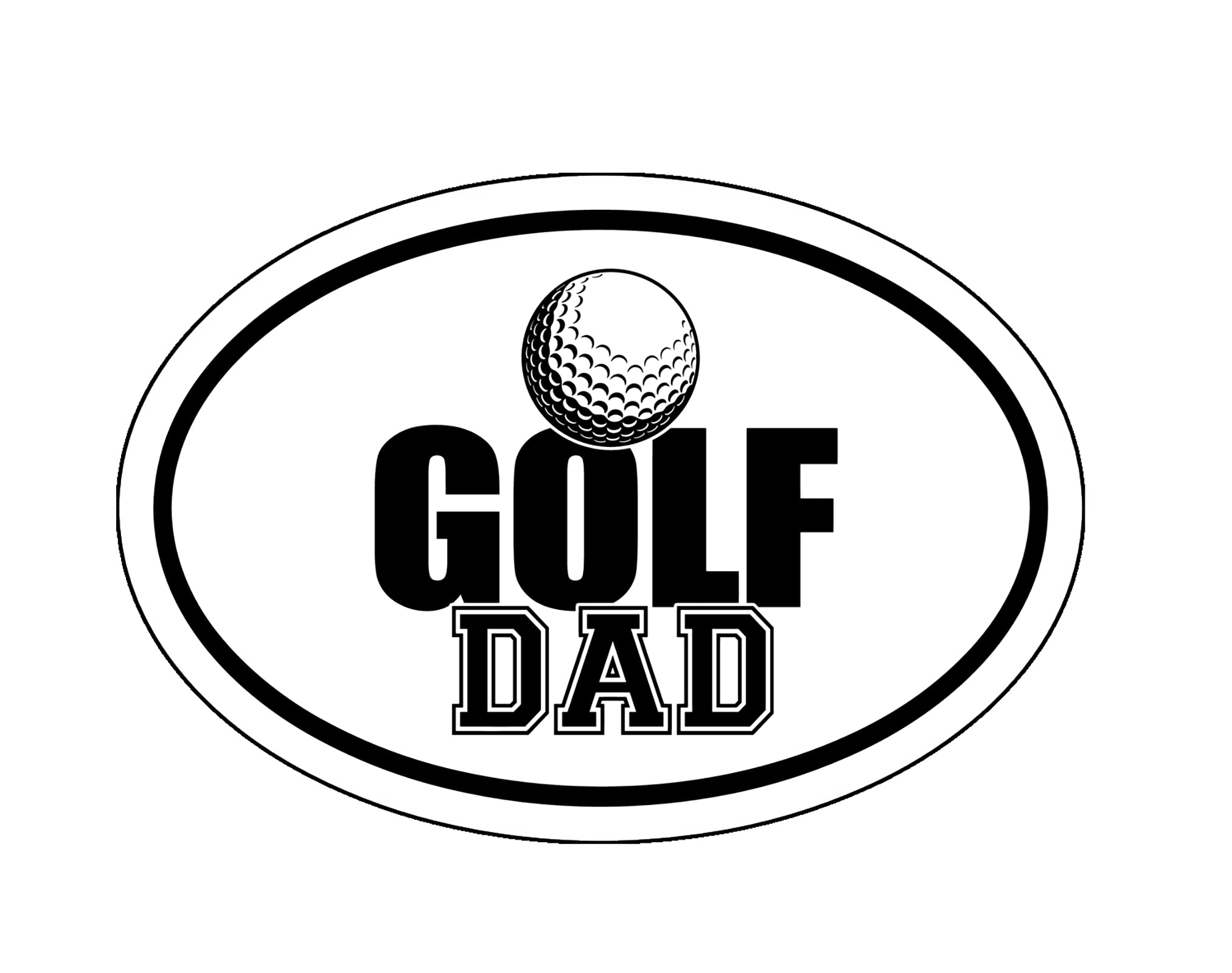 WickedGoodz Golf Dad Vinyl Decal - Golfing Bumper Sticker - for Laptops Windows Cars Trucks