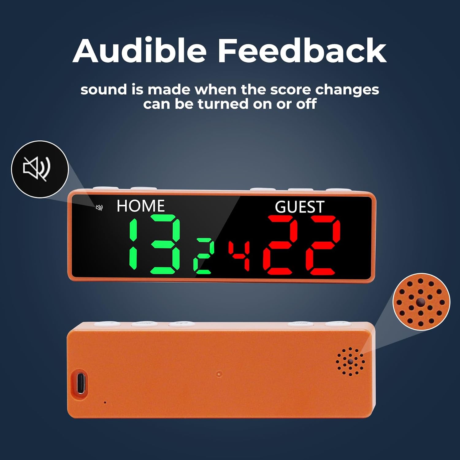 Mini Digital Scoreboard - Portable Tabletop Scoreboard for Games, Wireless Battery Powered Electronic Scoreboard with Buzzer, Score Keeper for Ping Pong/Cornhole/Basketball/Volleyball