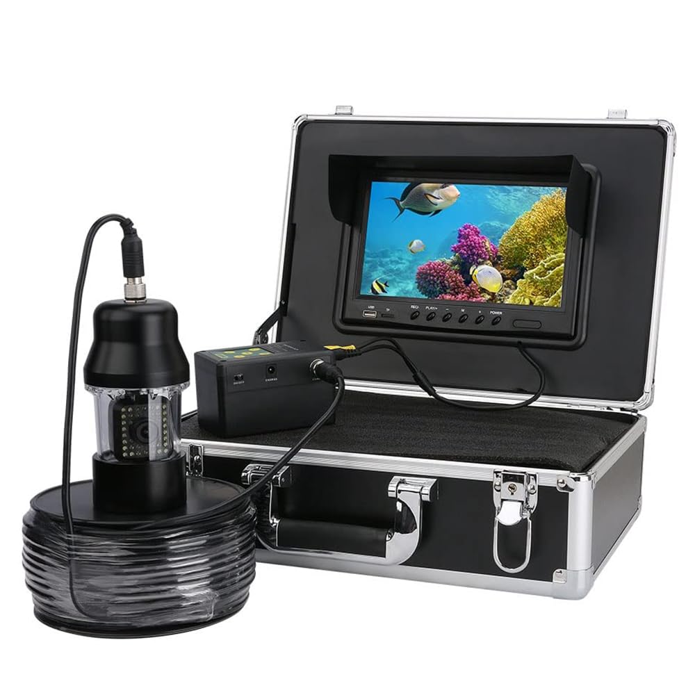 Caméra de pêche sous-marine, détecteur de poissons de 22,9 cm avec 38 LED, vue à 360°, étanchéité IP68, pour la pêche sur glace, lac, bateau