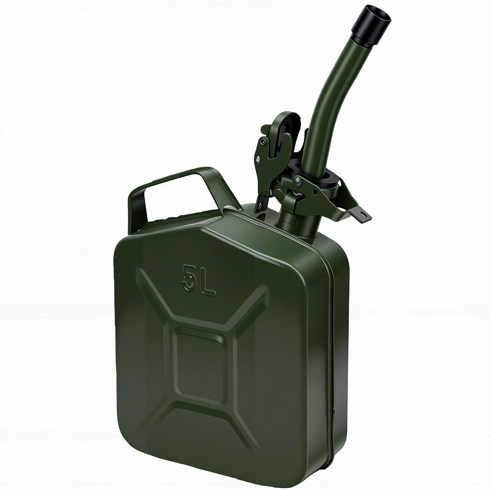 Fockety Tanica di Metallo da 5L per Carburante con Beccuccio, Contenitore | Contenitore per olio in metallo per camion, caraffa per gas anti-fuoriuscita, tanica per benzina, tanica per carburante di