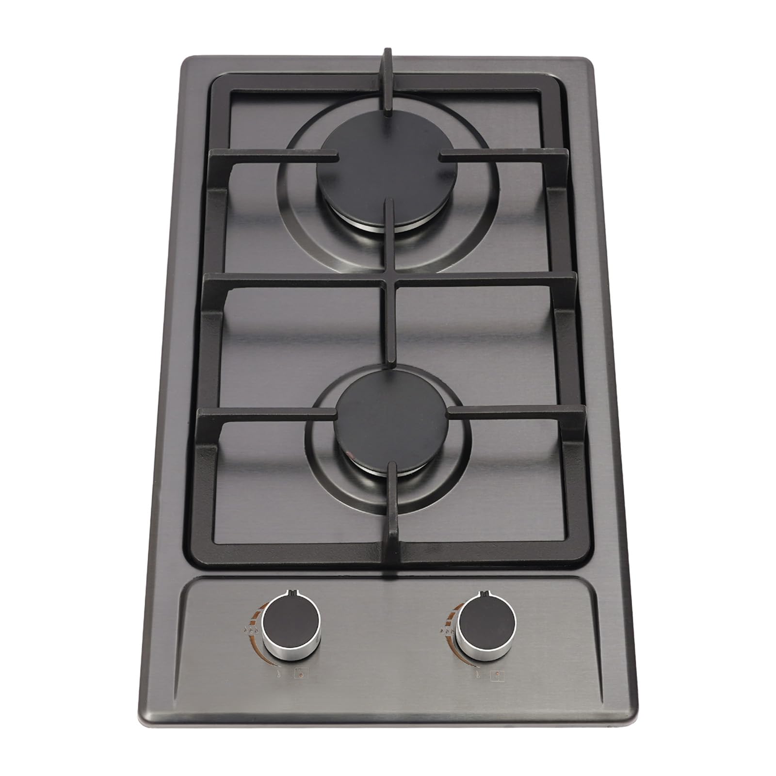 Tragbare Gasherd 2 Flammig, Mitgelieferter Umrüstdüse, 1.3m Schlauch, 51×31×10cm, 3kw+1,75kw Brenner, Gaskocher Camping, Gaskochfeld Outdoor (Schwarz)