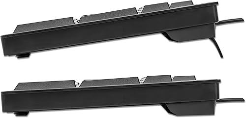 Miniatura 4 de Manhattan Teclado de computadora con cable  Teclado negro básico  con cable USB-A de 4.5 pies, 104 teclas, soportes plegables  Compatible con