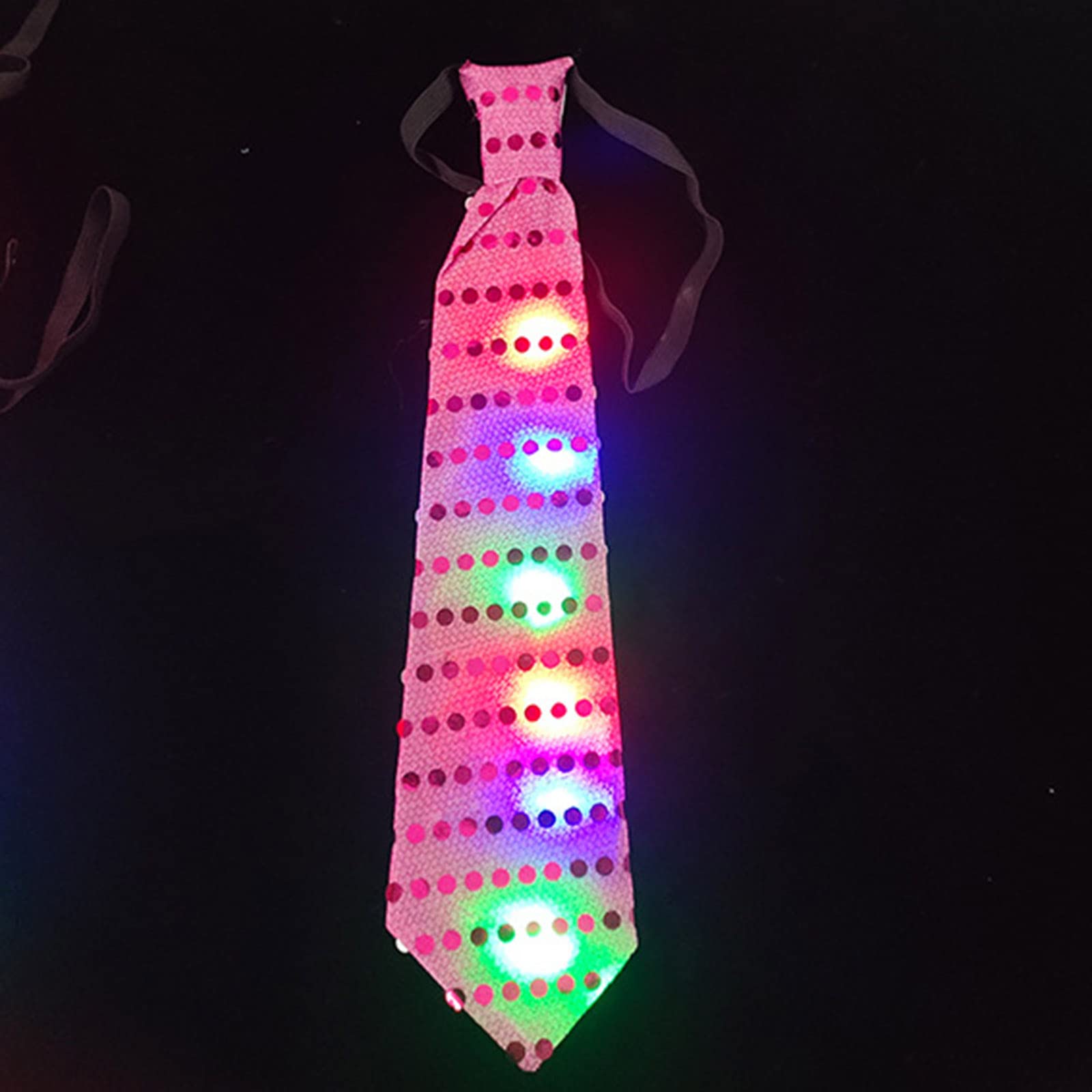 Lot de 10 cravates lumineuses à LED pour le cou - Cravate lumineuse clignotante - Cravate pré-nouée