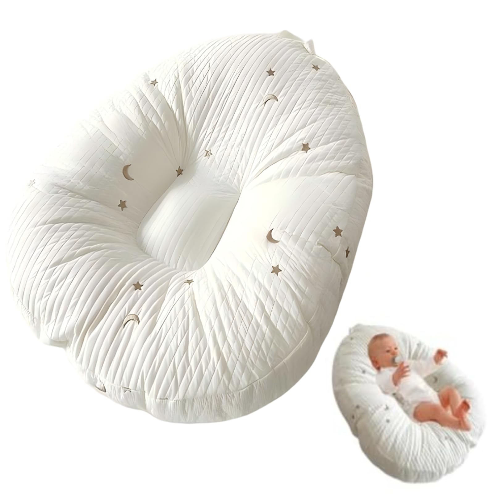 Hardware Tribe Ergonomic Detachable Nursing Pillow-Anti-Reflux & Spit-Up Prevention for Newborns, Bottle/Breastfeeding Support,Antibacterial & Breathable,Baby's Comfort, Mom's Peace of Mind. (A)