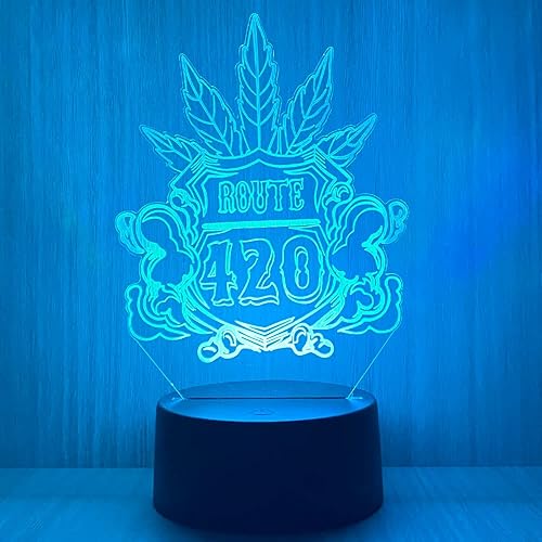 Miniatura 5 de 420 hojas 3D LED lámpara de mesa luz nocturna ilusión visual óptica decoración del hogar iluminación