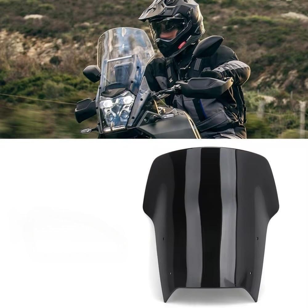 Motorcycle Accessories Sport Windshield WindScreen Visor Viser for Yamaha Tenere 700 Tenere700 TENERE 700 2021 2022 2023 2024 (Black)