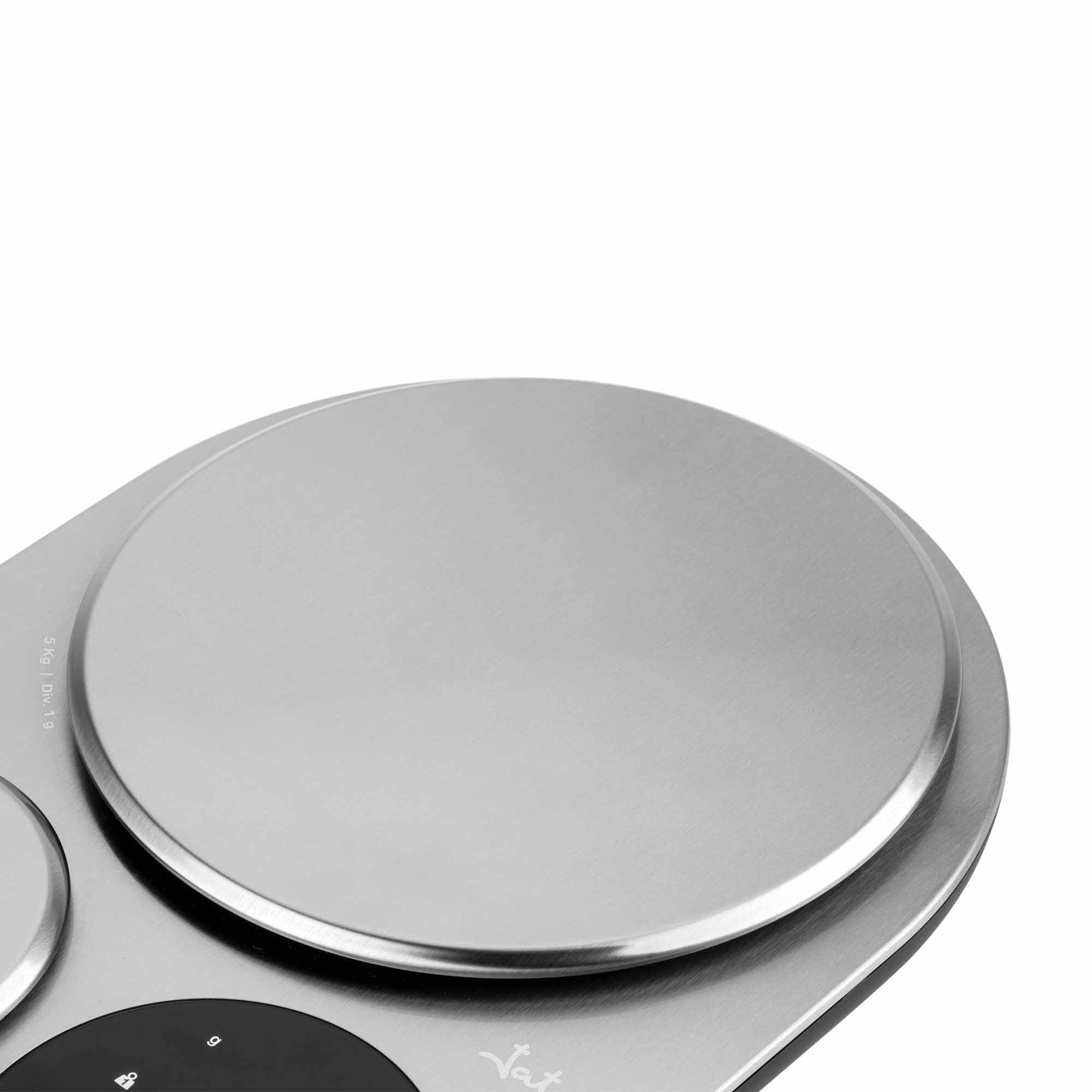 JATA HBAL1254 Digitale Küchenwaage, doppelte Plattform, maximale Präzision, Küchenwaage, Lebensmittel, Schmuck, bis zu 5 kg, Edelstahl, kompakt, LED-Anzeige