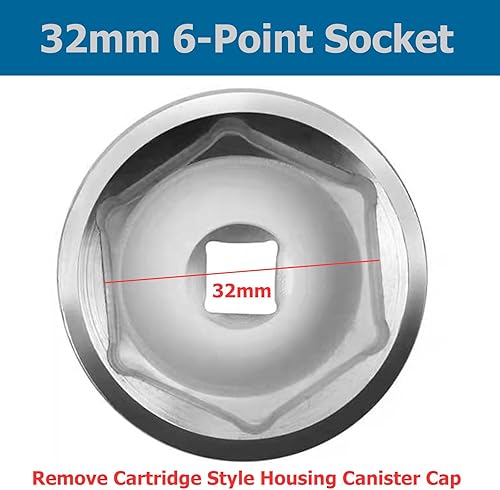 Miniatura 5 de Llave de filtro de aceite de perfil bajo de 1  de pulgada para motores GM Ecotec de 2.2 L, enchufe de 6 puntos de 1.260 in, herramienta de