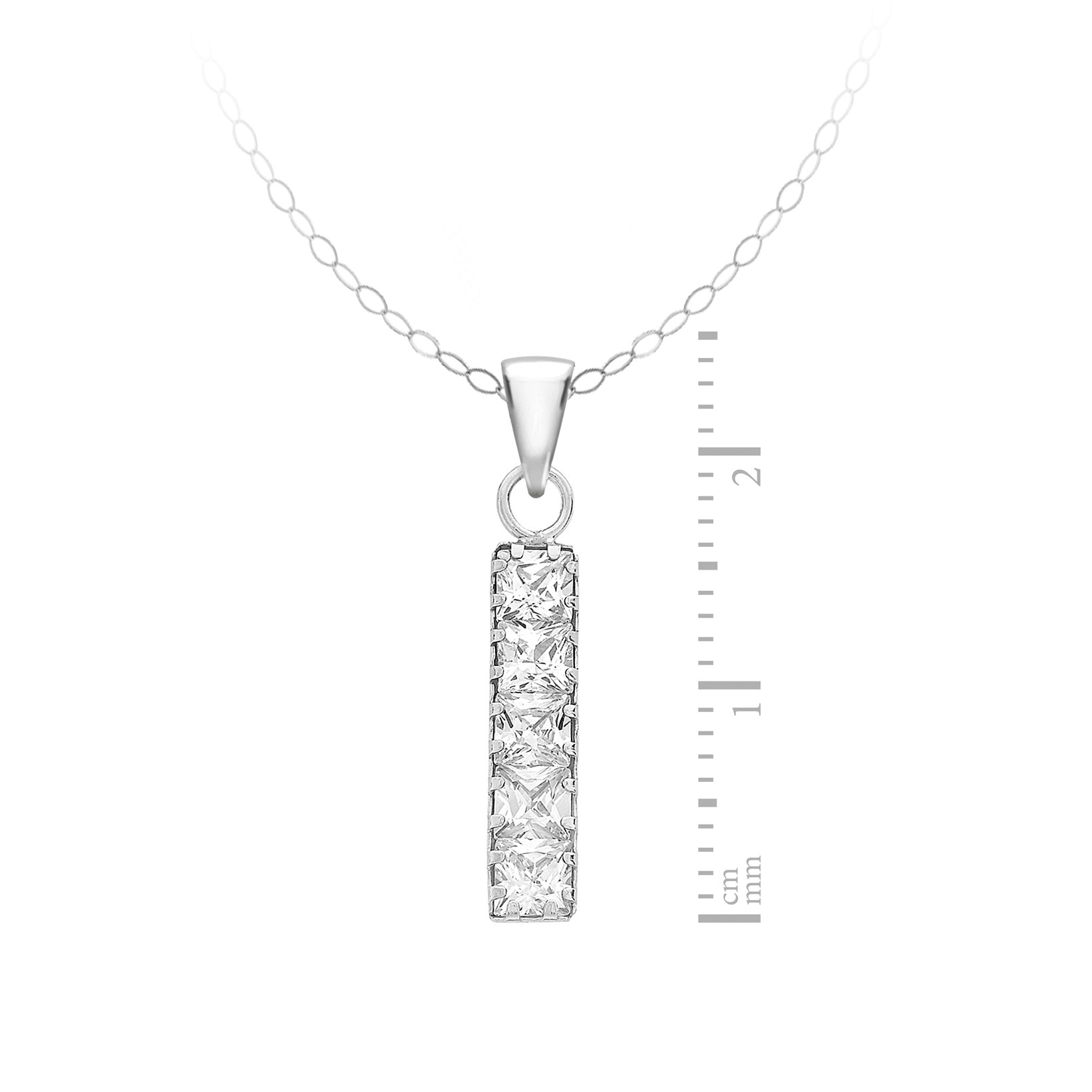 Carissima Collar de mujer con oro blanco de 9 quilates (375/1000), circonita, 46 cm