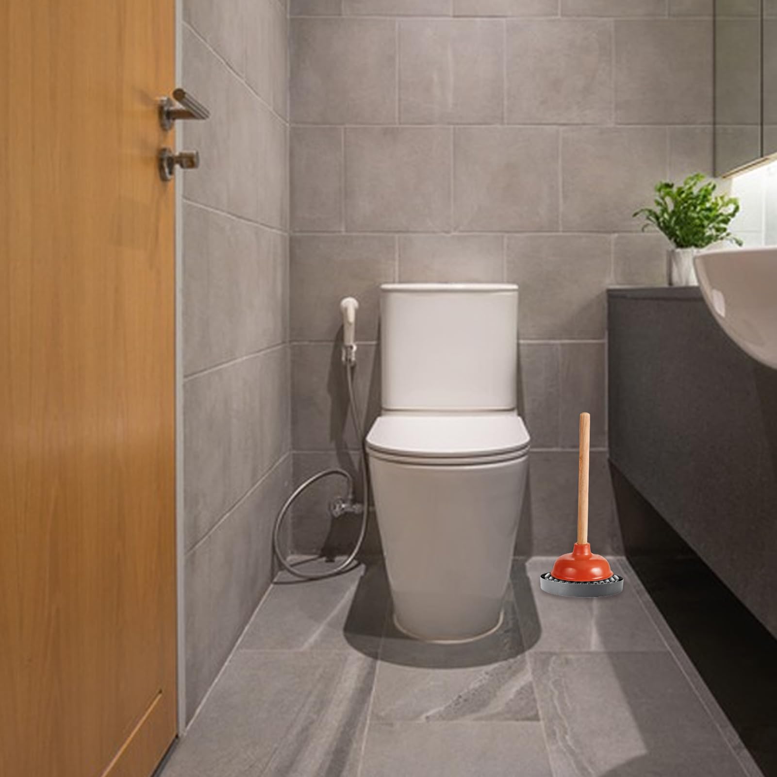 Tutuviw 2 Pcs Plunger Mat, Dries Quickly Plunger Tray, Air Drying Mat For Toilet Plunger, Toilet Plunger Holder Only, Plunger Holder Catches Drips Wicks Water