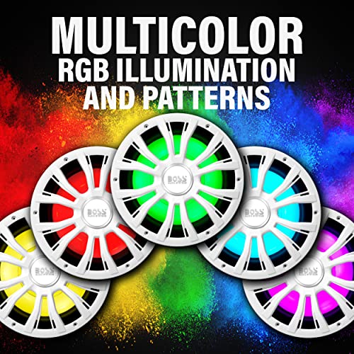 Boss Audio Systems Mrgb10W 10 Inch Marine Audio Subwoofer - 800 Watts Max, Dual 2 Ohm Voice Coil, Multicolor Illumination, Weatherproof, Sold Individually, For Boxes Enclosures, Hook Up To Amplifier #TOP3