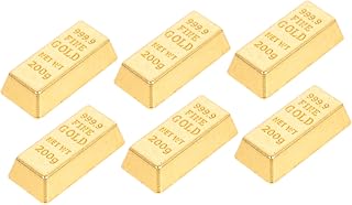 LABRIMP 6 Pçs Modelo De Tesouro Em Miniatura Casa De Bonecas Mini Acessórios Acessórios De Prop Barra De Lingotes Porta Parar Moedas Lingotes Barra De Brinquedos Simulação
