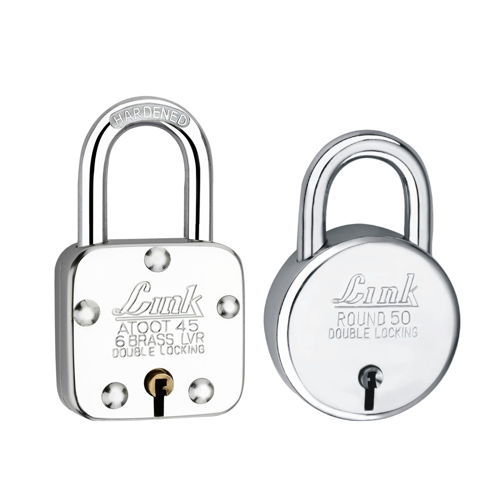 Link® (Atoot 45LSmm Lock Buy 1 Get 1 New Round 50mm Lock Free) | Double Locking | Steel Body | Hardened Shackle | 6 Brass Levers | (Pack of 2) Made in India (B0CF28DVZ8) Amazon Price History, Amazon Price Tracker