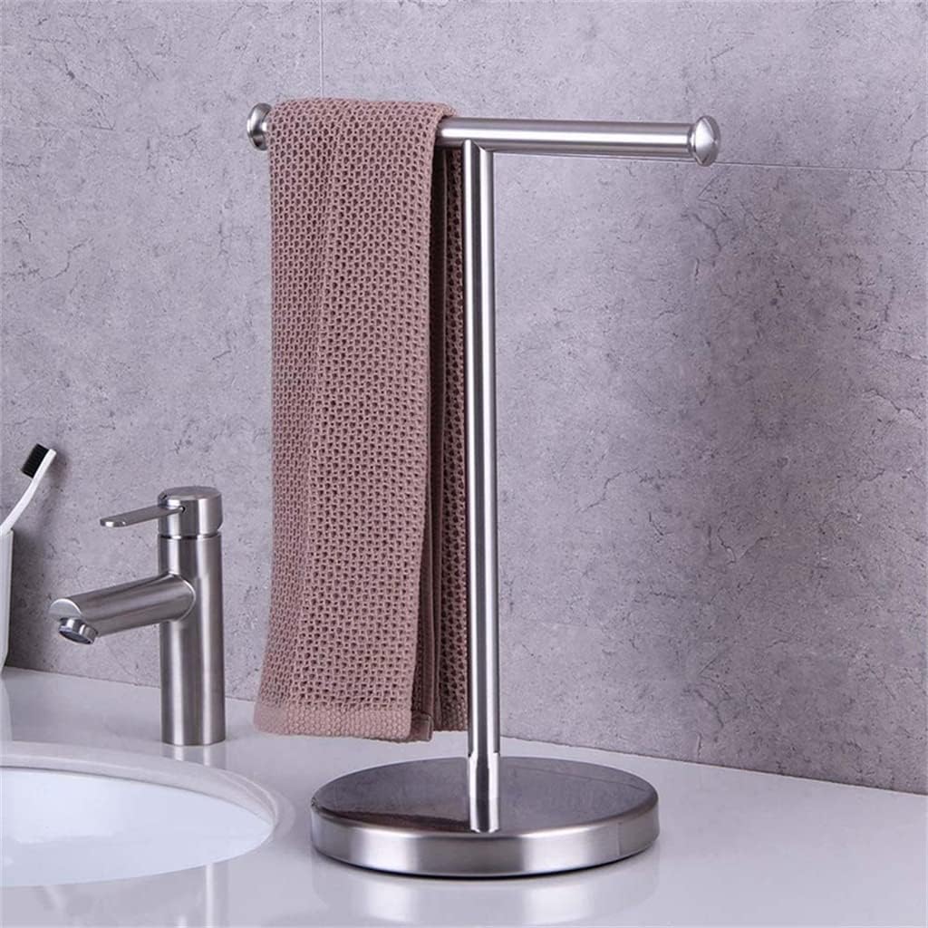 Movable Hand Towel Holder Standing Tree Rack Black Bath Stand Bathroom Hanger Vanities Countertop