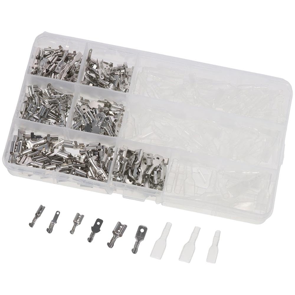 SHUATI 360Pcs Crimp Terminal, Wire Quick Splice Block Terminals, Electrical 2.8/4.8/6.3mm Male and Female Spade Connector for Wiring Car Audio Speaker