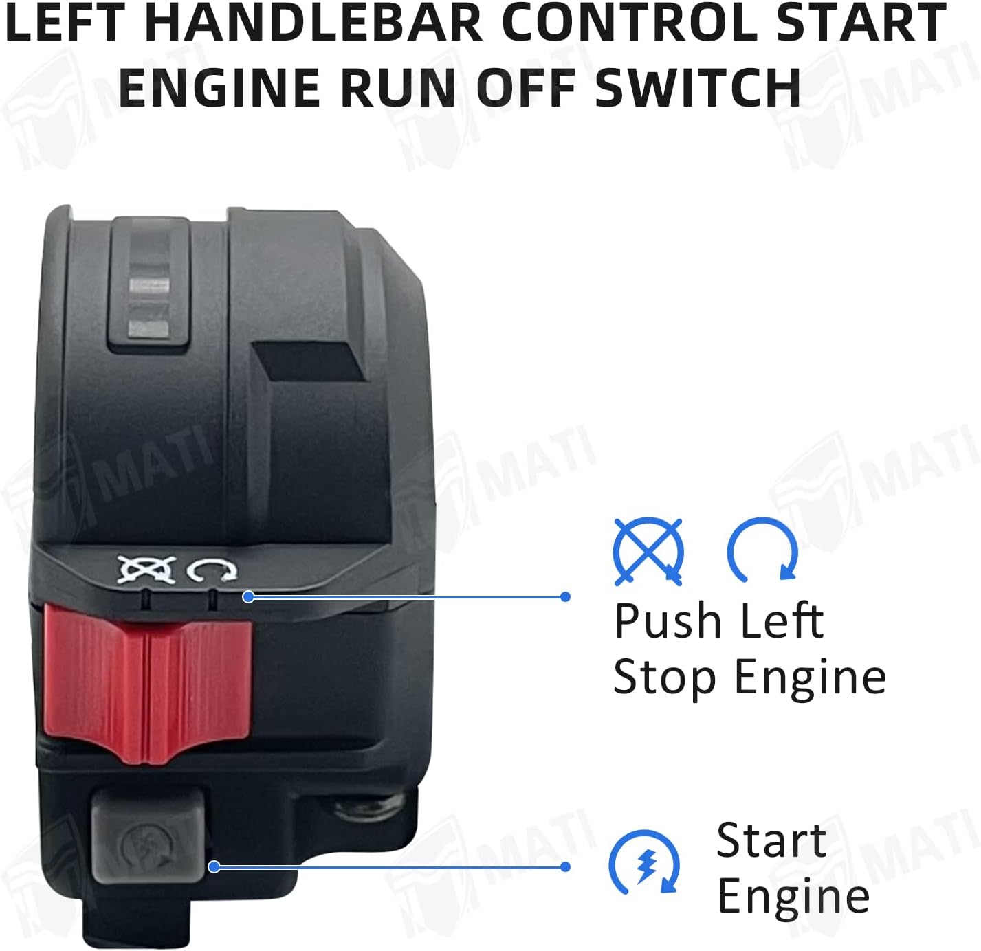 M MATI Left Handlebar Control Start Engine Run Off Switch for Yamaha ATV Badger 80 YFM80 Grizzly 80 YFM80 Raptor 50 YFM50 Raptor 80 YFM80 4EM-83975-00-00