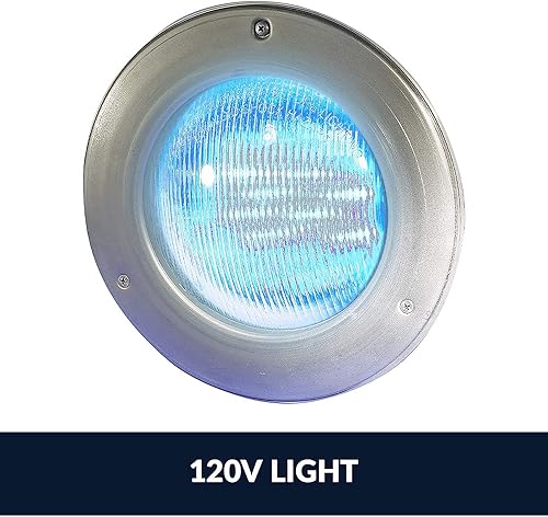 Miniatura 3 de Hayward W3SP0527SLED100 ColorLogic - Luz LED de piscina de 4.0 colores para piscinas en el suelo, 120 voltios, placa frontal de acero inoxidable,