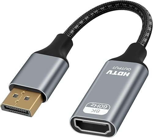 Adaptateur DisplayPort vers HDMI, 8K @ 60Hz / 4K @ 120Hz, adaptateur Displayport