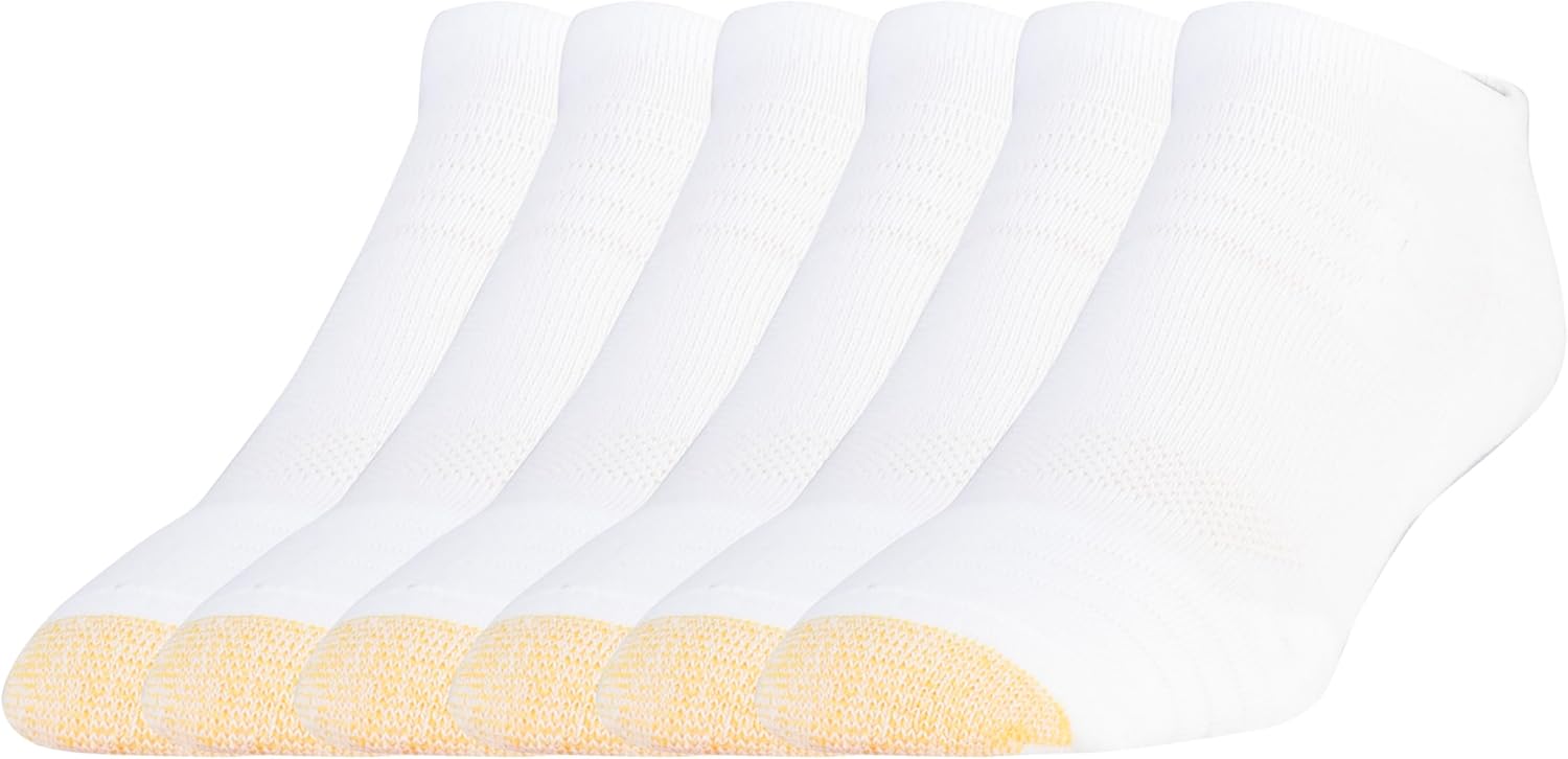 GOLDTOE Men's Tech No Show Socks, 6 Pairs