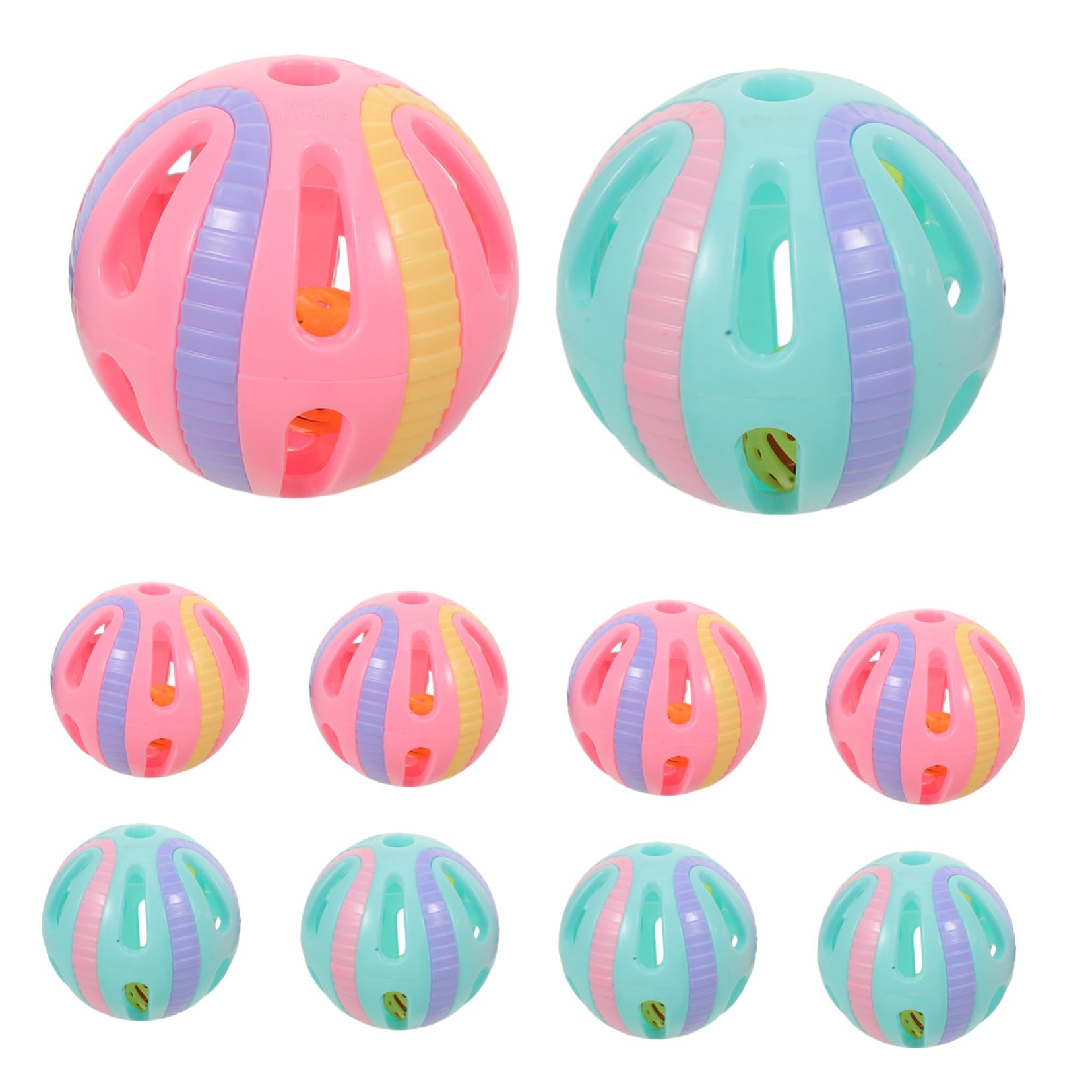 TOYANDONA 10stücke Kunststoffbälle mit Glöckchen Katzenspielzeug für Drinnen Interaktive Katzenbälle Katze Spielzeug Katzenspielzeug Ball Katzenbälle Katzenrassel Spielzeug Zufällige Farbe