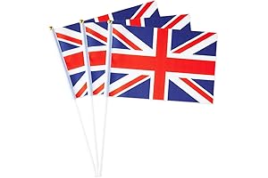 12-Pack British Union Jack Flag Sticks