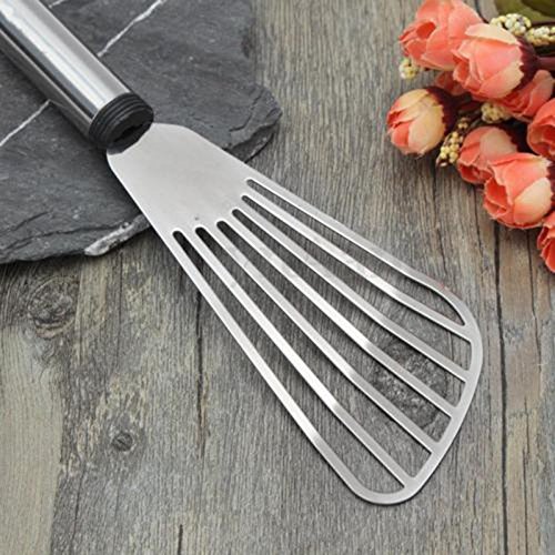 Ferramenta de cozinha Kicode para fritar espátula com pá vazada Peixe plano Fatia de aço inoxidável
