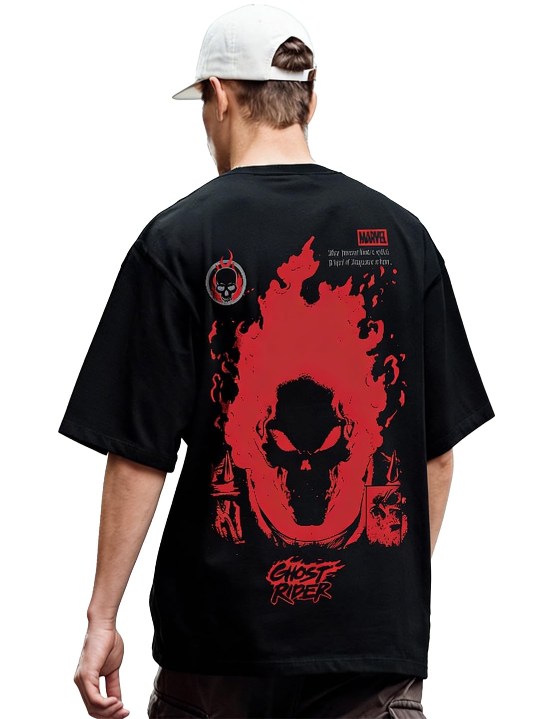 bewakoof Official Marvel Merchandise Men's 100% Cotton 220 GSM Graphic Print Oversized Fit Round Neck T-Shirt-picture-25