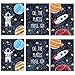 Nesloonp 6 PCS Espaciales Nave Espacial Robot Astronauta para decoración de pared de habitación de niños Pegatinas de Pared Planetas Decoración，3 estilos 20 * 30CM