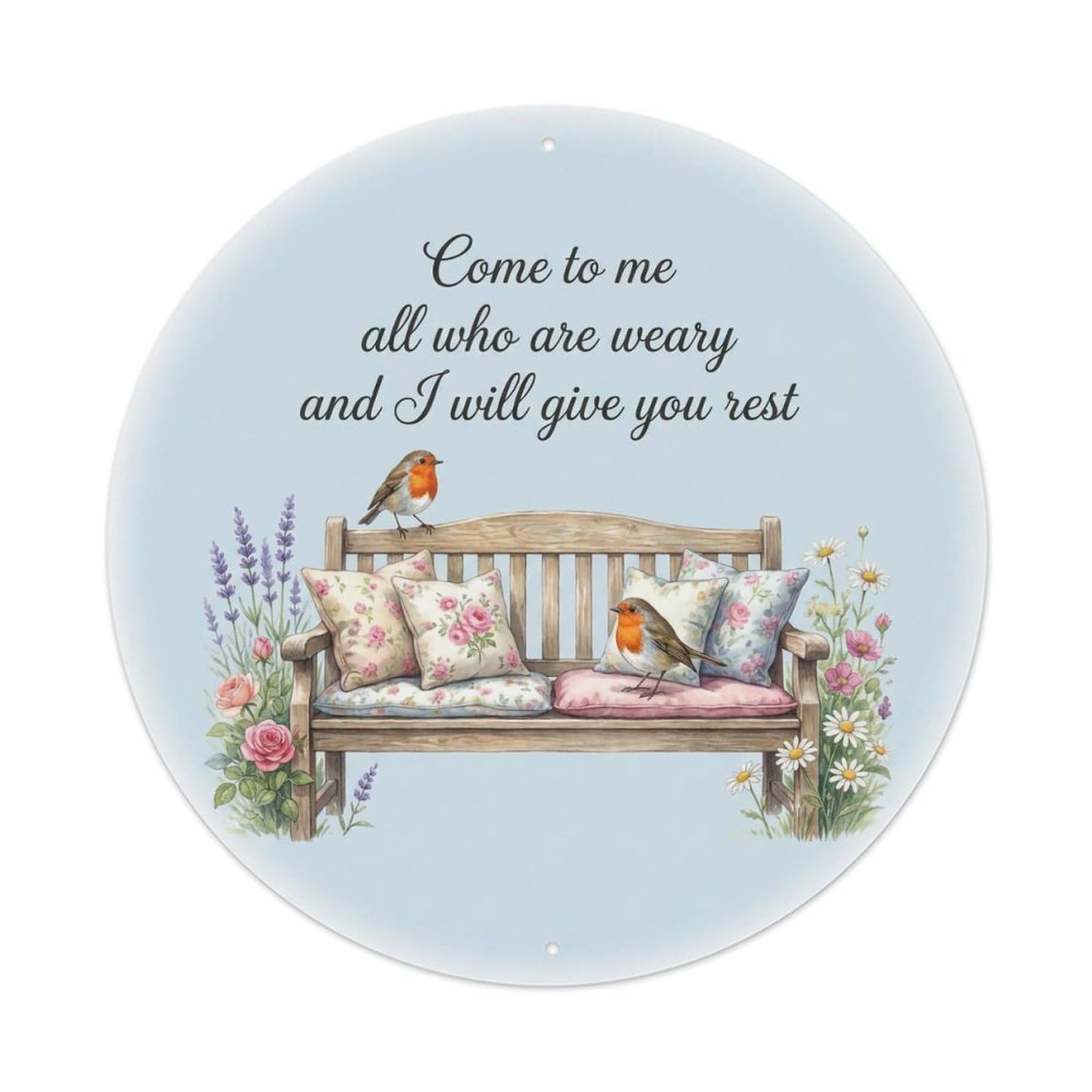 European Robin Garden Sign Heaven Love Rest Metal Tin Sign