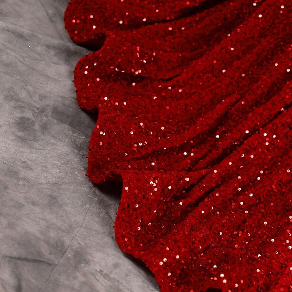 Datangep Sexy Red Sequins Applique Mermaid Evening Dress High Split Prom Dress Celebrity Pageant Gown Church Train - Image 8