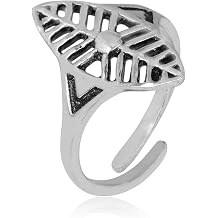 SSJ Toe Adjustable Band Ring Ethnic Silver Ring with Geometric Chevron Design Trendy Urban Jewelry Wide Statement Ring Tattoo-Inspired Silver Accessory