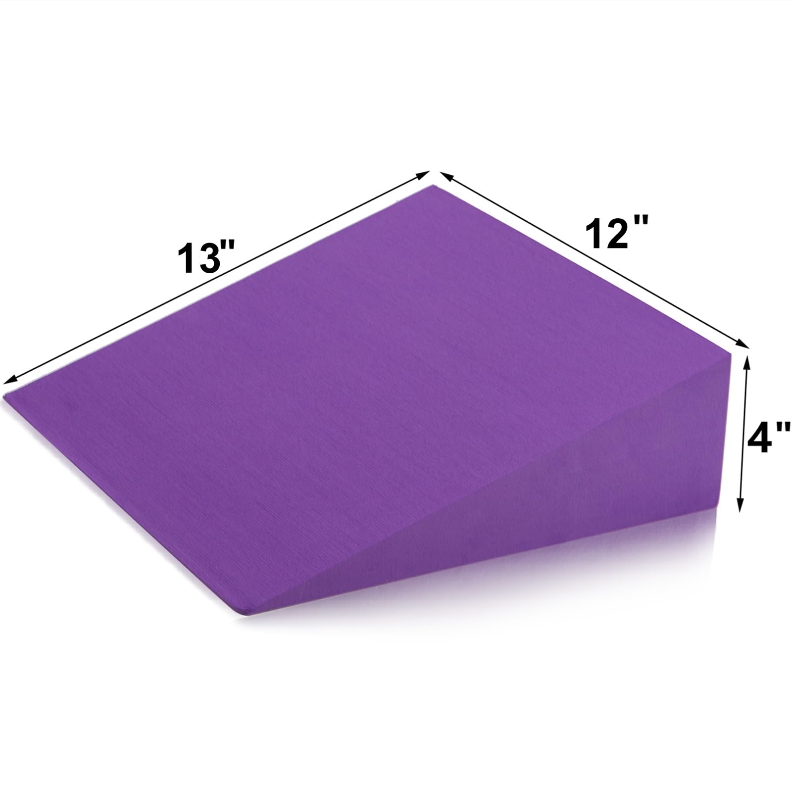 DEAYOU Paquete de 2 cuñas de espuma de yoga, bloque de cuña de espuma EVA de 13 pulgadas para ejercicio, soporte de espalda de muñeca (morado)