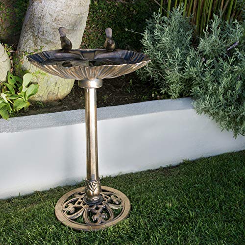 Alpine Corporation TIZ122 31 Inch Tall Outdoor Vintage Birdbath thumb #1