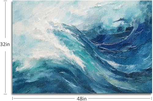 Miniatura 341 de Lienzo artístico para pared, pinturas de arte abstracto, fantasía azul, grafiti colorido sobre fondo blanco; decoración artística moderna para sala