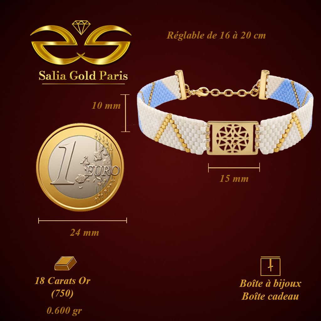 Pulsera Mujer Miyuki Cuentas Oro Amarillo 18K 0,6 g