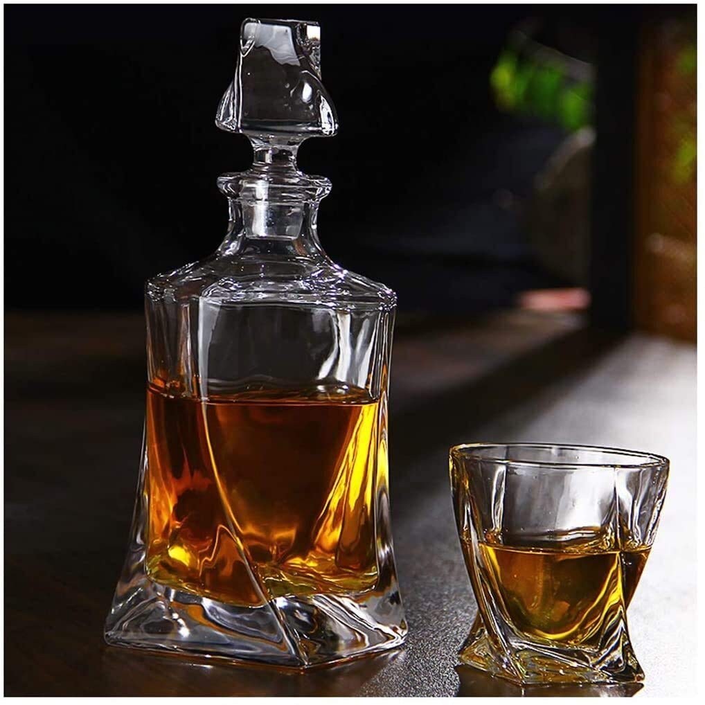 Szklanka do whisky Zestaw karafek do whisky Zestaw karafek i kieliszków do whisky 100% szkło bezołowiowe Retro Zagraniczna butelka wina Kubek wina Zestaw do wina Gospodarstwo domowe 800 ml 320 ml 7-cz