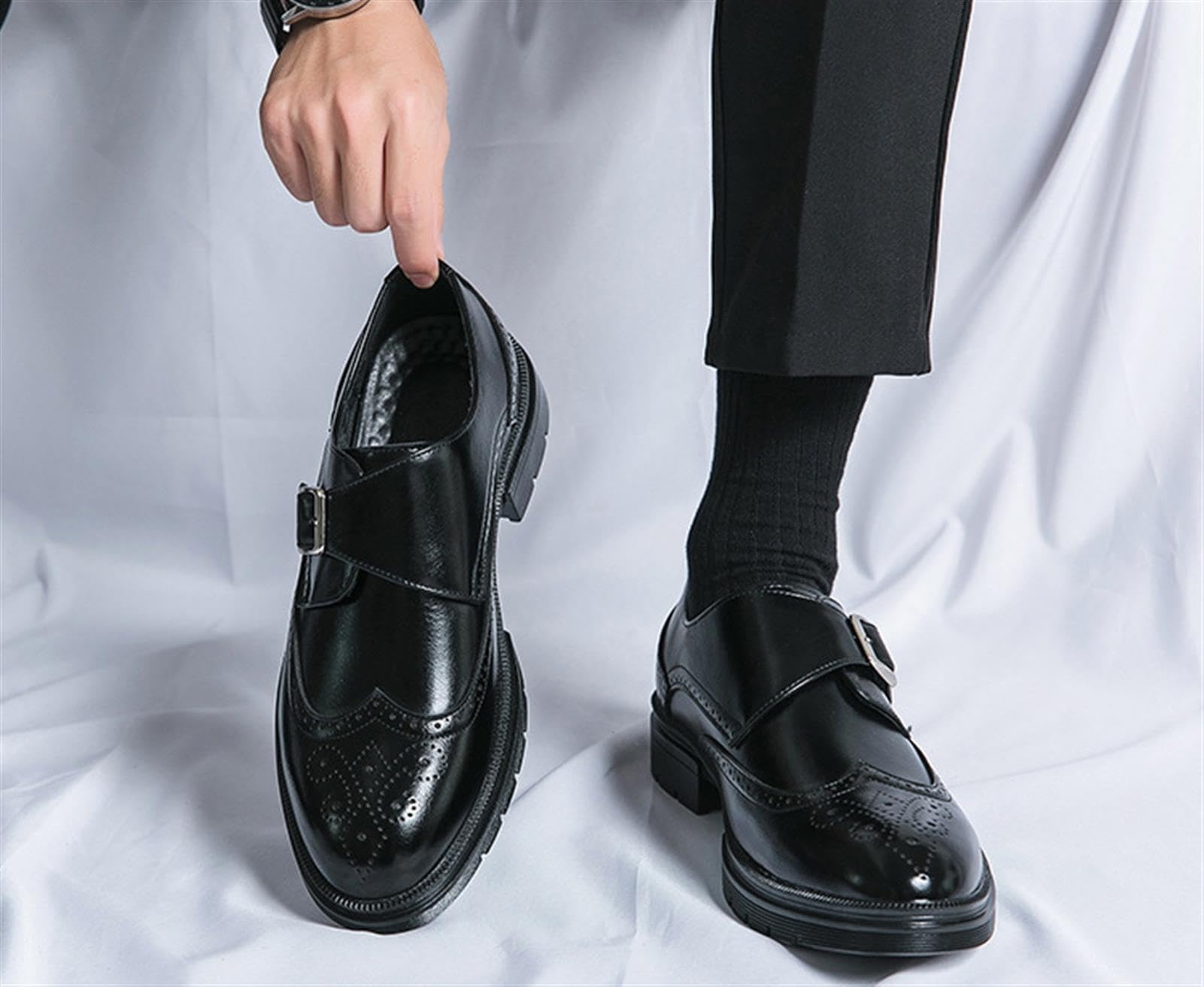 Scarpe Uomo Pelle PU Brogue Eleganti Affari Cerimonia Matrimonio