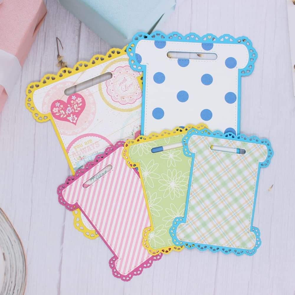 KSCRAFT Heart Border Ribbon Organizer Tags Metal Cutting Dies Stencils for DIY Scrapbooking/Photo Album Decorative Embossing DIY Paper Cards