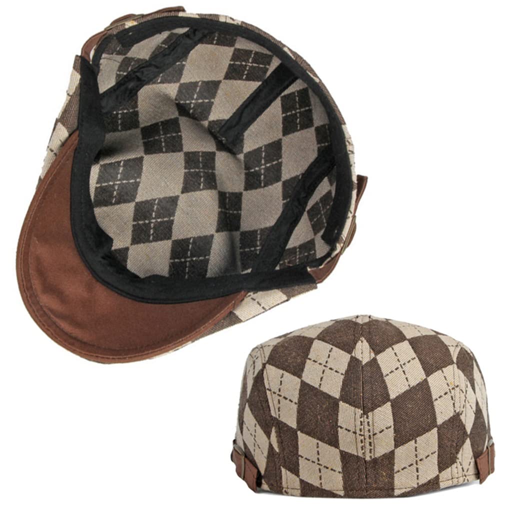 Cappello da Berretto Maschile di Primavera Autunno Berretto a Pasta retrò in avanti Tappo a Punta delle Donne con Cappello da Sole Sun Bola (Colore: Marrone, Dimensione: 55 * 60 cm)