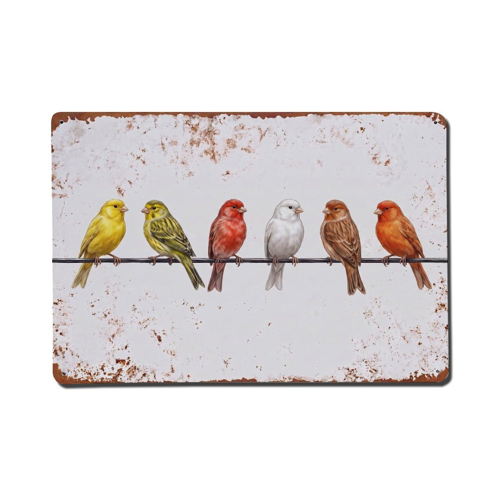 Vintage Retro Birds Canary Metal Tin Sign
