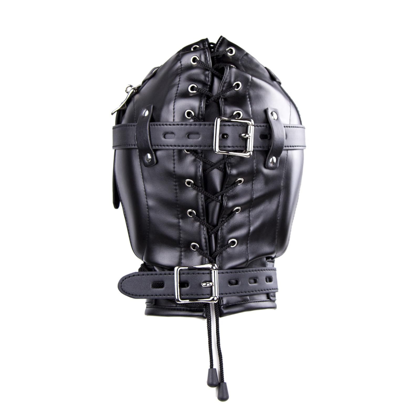 Générique Masque intégral en cuir noir avec cache-bouche amovible, cagoule punk tendance pour les soirées-FRRT02