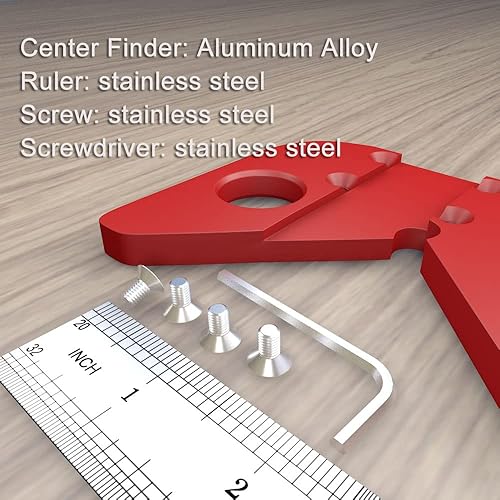 Miniatura 4 de Herramienta de medición de escrito central, buscador central de aleación de aluminio, calibre de línea de carpintería, regla de carpintero de