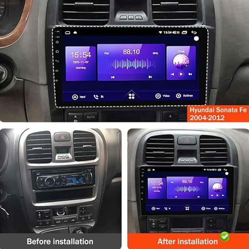 Podwójny Din Android 9'' Ekran dotykowy Multimedia dla Hyundai Sonata Fe 2004-2012 radia samochodowego z Bluetooth i nawigacją oraz kamerą cofania Sterowanie z kierownicy