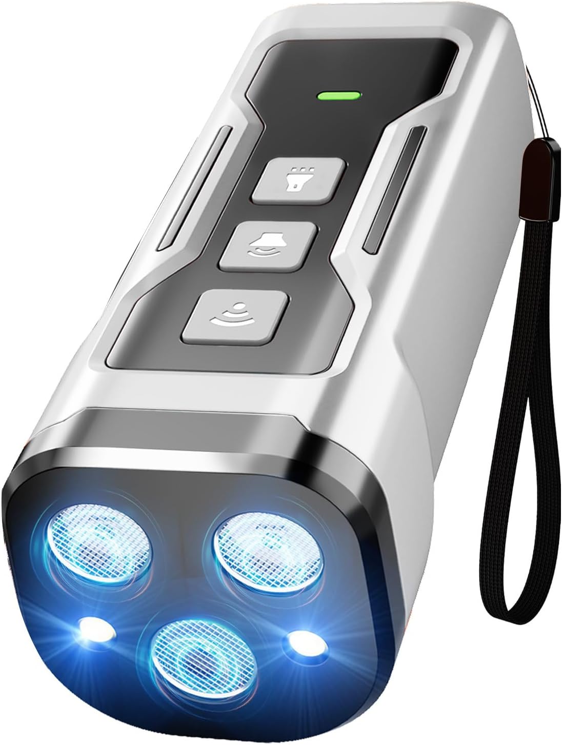 Dog Bark Deterrent Devices Anti Barking Device for Dogs Ultrasonic Bark Stopper Portable Dog Training Tool Indoor Outdoor Silver