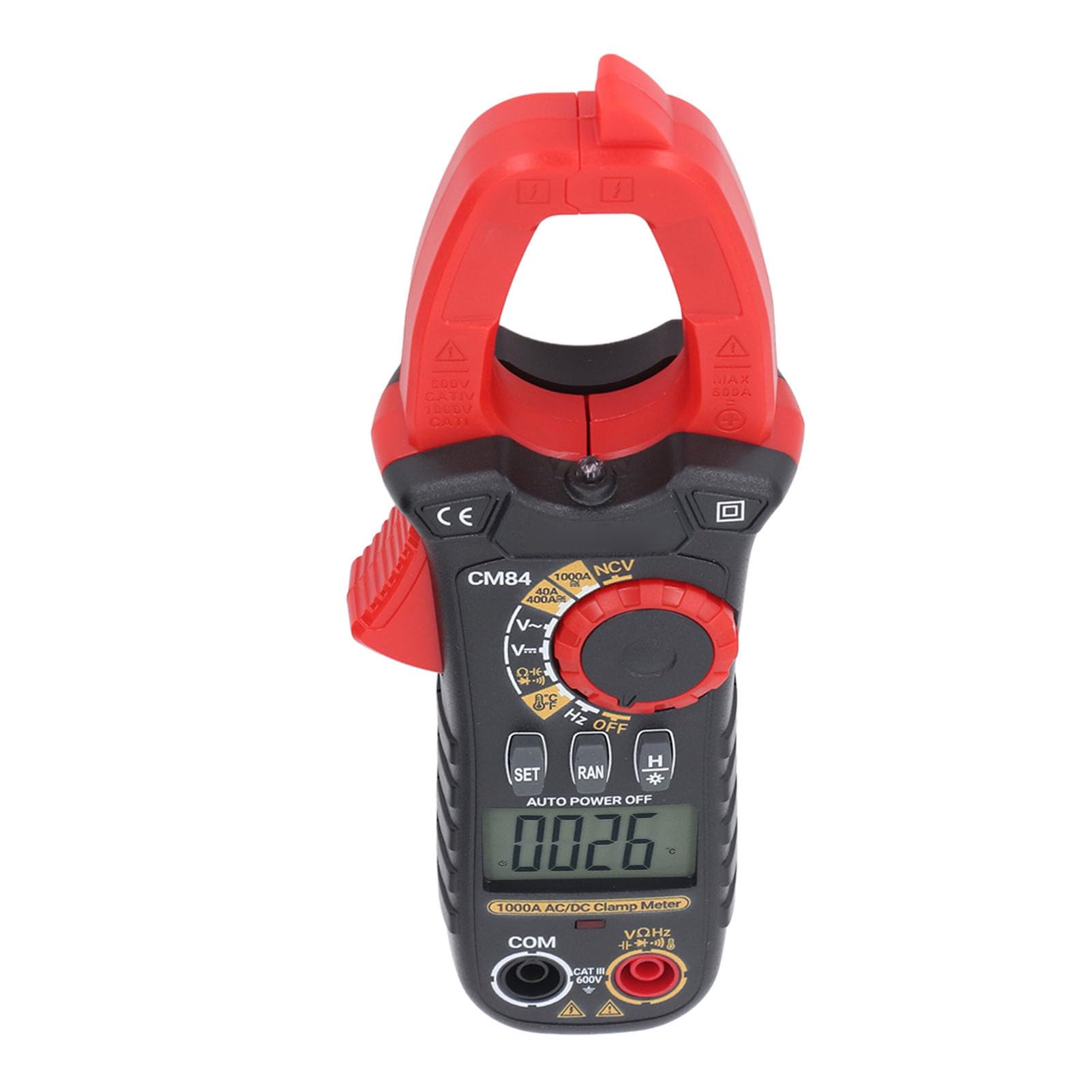 Demeras Multimetro Digitale A Pinza Tester di Corrente Ad Alta Precisione per Lavori Elettrici Misurazione CA 1000 A CC con Display LCD e Torcia Elettrica