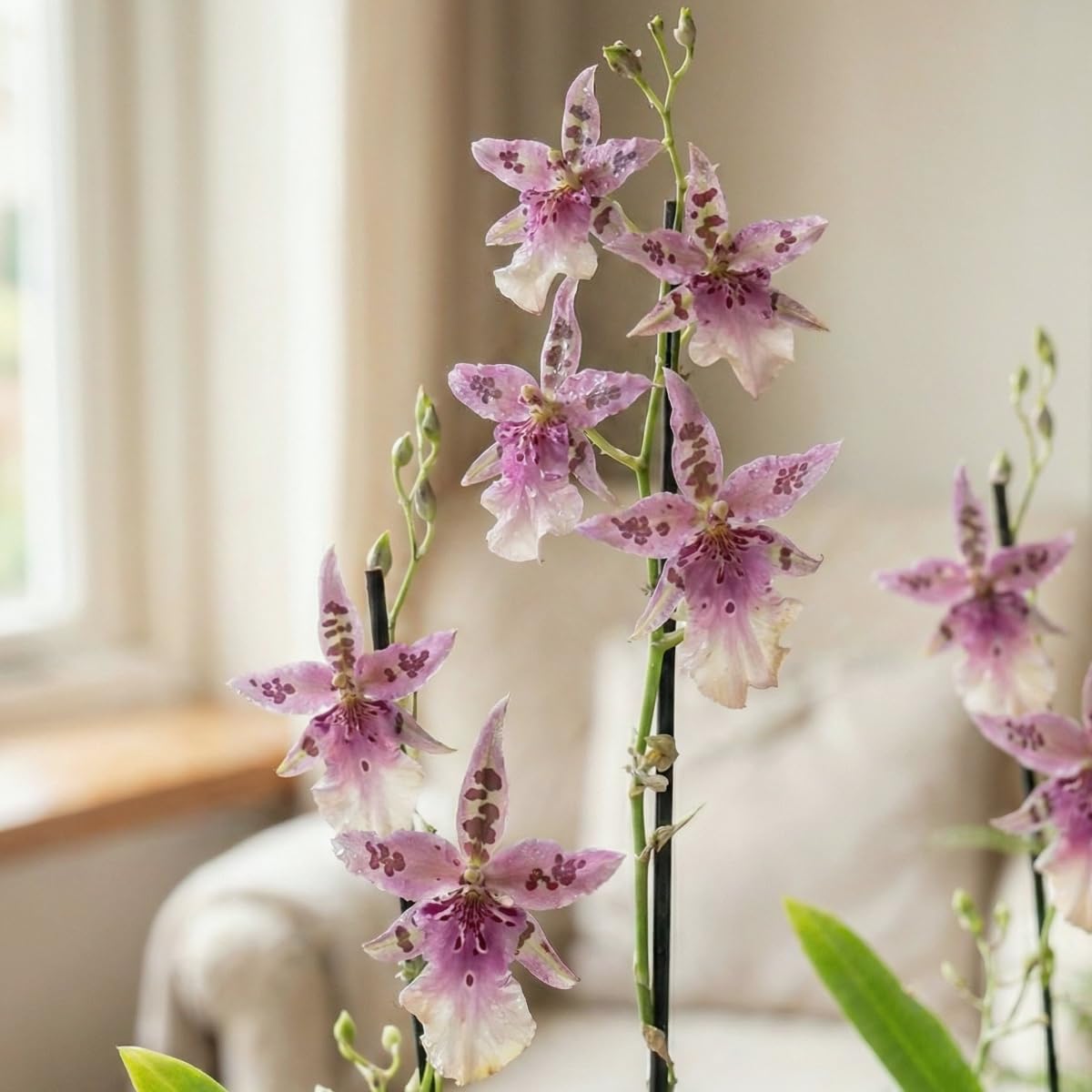 Orchideen Echte Pflanzen Beallara Peggy Ruth - 2 große Zimmerpflanzen aus Holland - 30-40 cm hoch - mit Blüten und leicht duftend (Nicht künstlich, ohne Dünger und Topf, kein Samen, nicht winterhart)