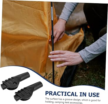 GALPADA Carbon Fiber Black Tent Support Rod Connectors 2pcs for DIY Repairs