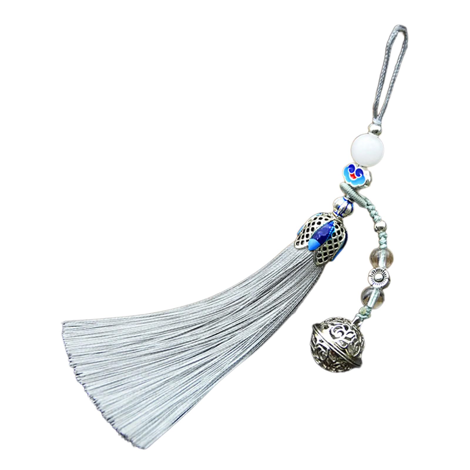 NEWFT Oriental Bells Charm Ornament for Car Or Home Decoration Handmade Tassels Pendant Keychain for Fashion Enthusiasts